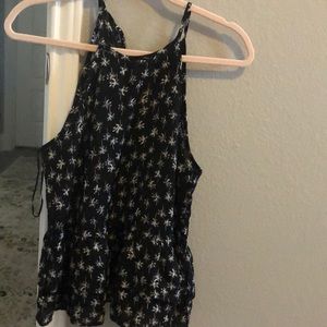 Palm tree ruffle tank top